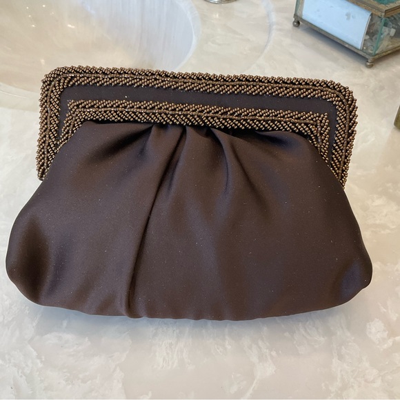 Balborg beaded satin clutch evening bag with strap, NWT yet vintage, excellent! - Picture 3 of 13